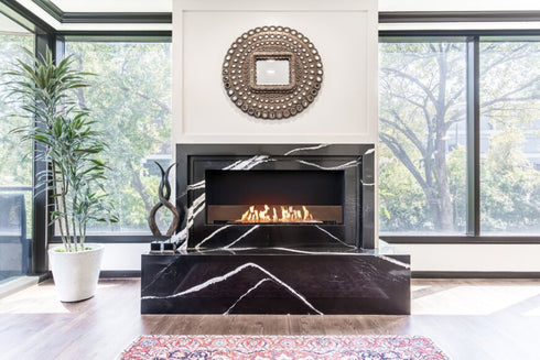 Ecosmart Fire Flex 86SS.BXR Single Sided Fireplace Insert - Black Finish / Black Burner - ESF.FX.86SS.BXR.B